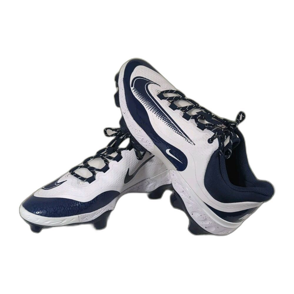 Nike Alpha Huarache Elite 4 Low MCS Cleats Men's 15 FD6255-107 White Navy